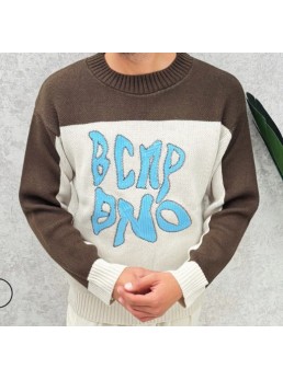 maglione misto lana con ricamo