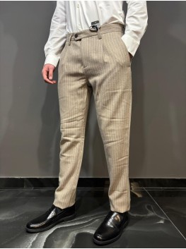 Pantalone strutturato gessato