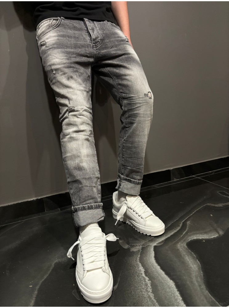 Jeans skinny marmorizzato