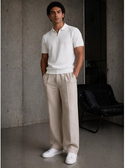 Polo di filo zip lavorata
