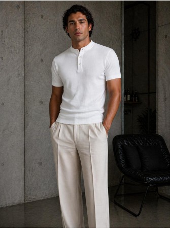 T-shirt serafino 3 bottoni
