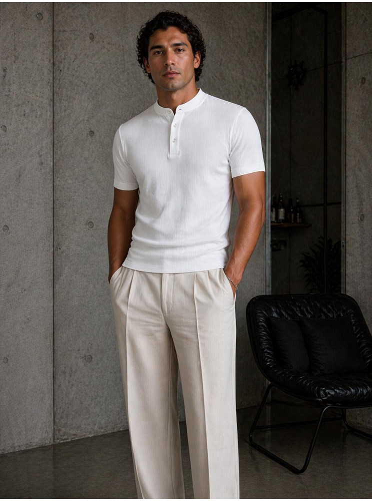 T-shirt serafino 3 bottoni