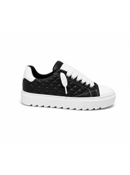 Sneaker in pelle trapuntata nera