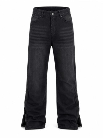 Jeans flare zip black