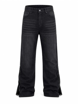 Jeans flare zip black