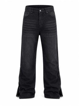 Jeans flare zip black